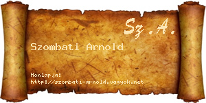 Szombati Arnold névjegykártya